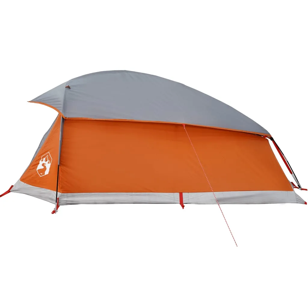 vidaXL Camping Tent Dome 1-Person Grey and Orange Waterproof