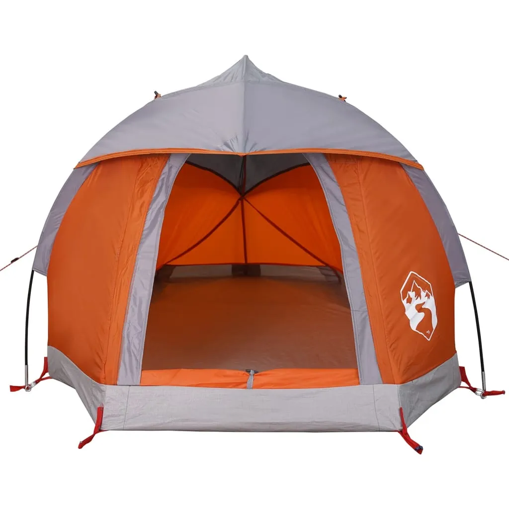 vidaXL Camping Tent Dome 1-Person Grey and Orange Waterproof