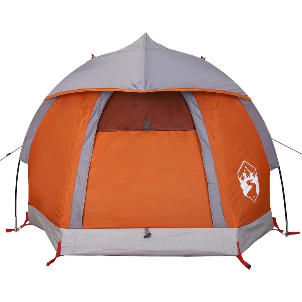 vidaXL Camping Tent Dome 1-Person Grey and Orange Waterproof