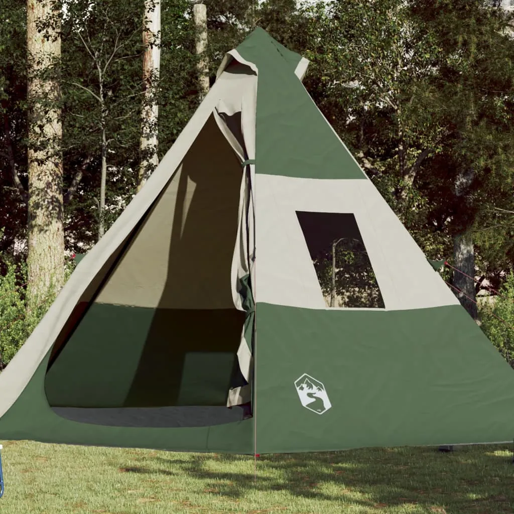 vidaXL Camping Tent Tipi 7-Person Green Waterproof