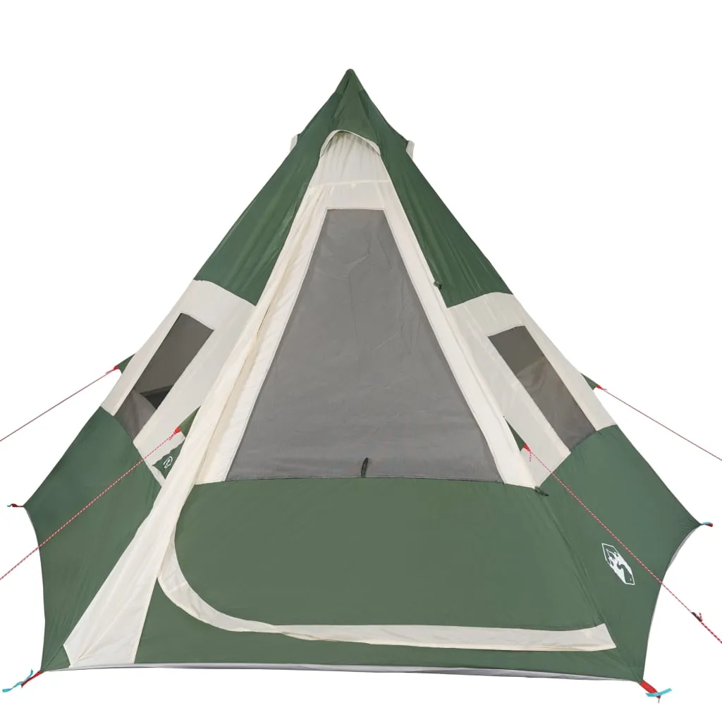 vidaXL Camping Tent Tipi 7-Person Green Waterproof