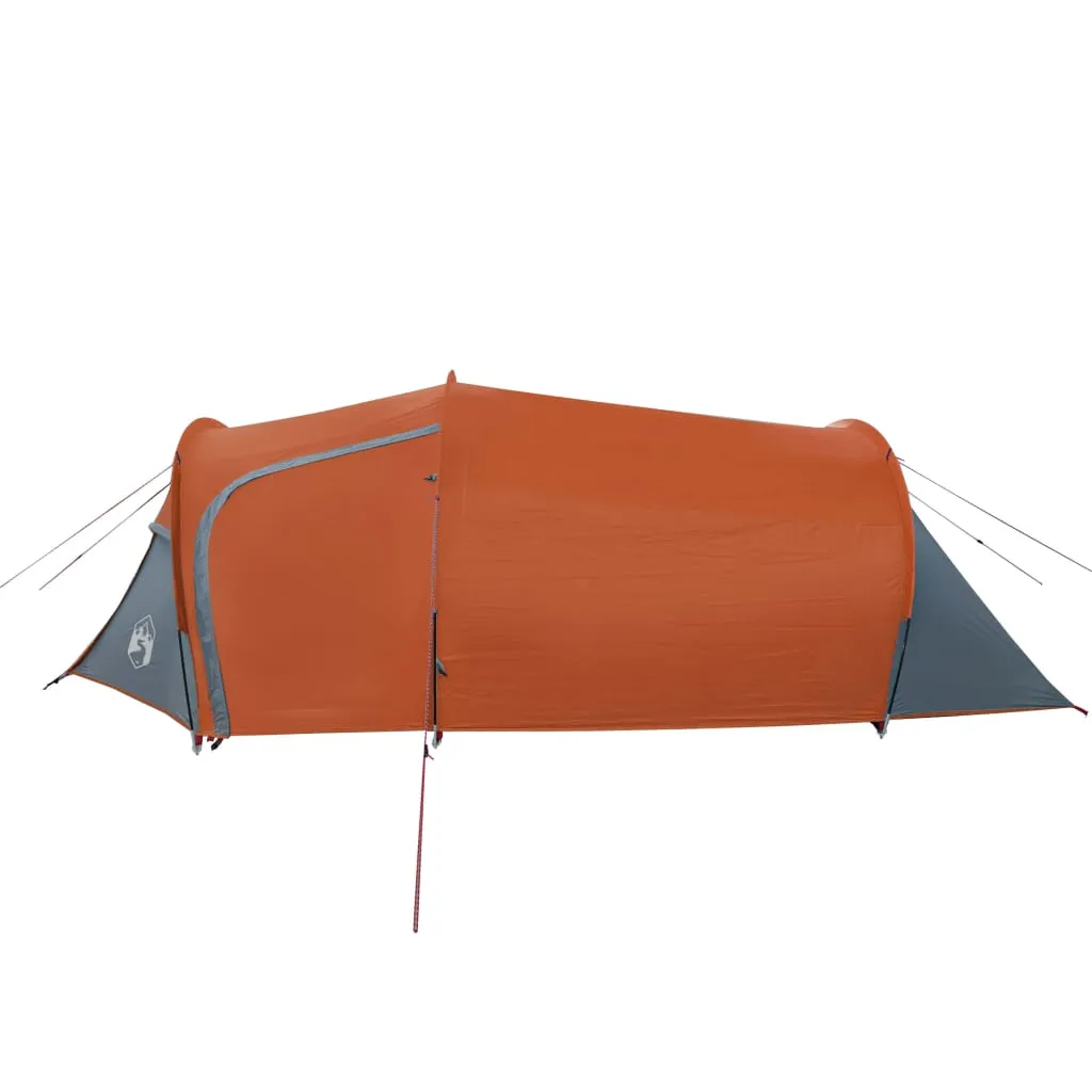 vidaXL Camping Tent Tunnel 3-Person Grey and Orange Waterproof