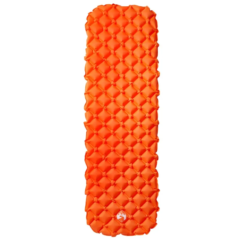 vidaXL Inflating Camping Mattress 1-Person Orange 190x58x6 cm