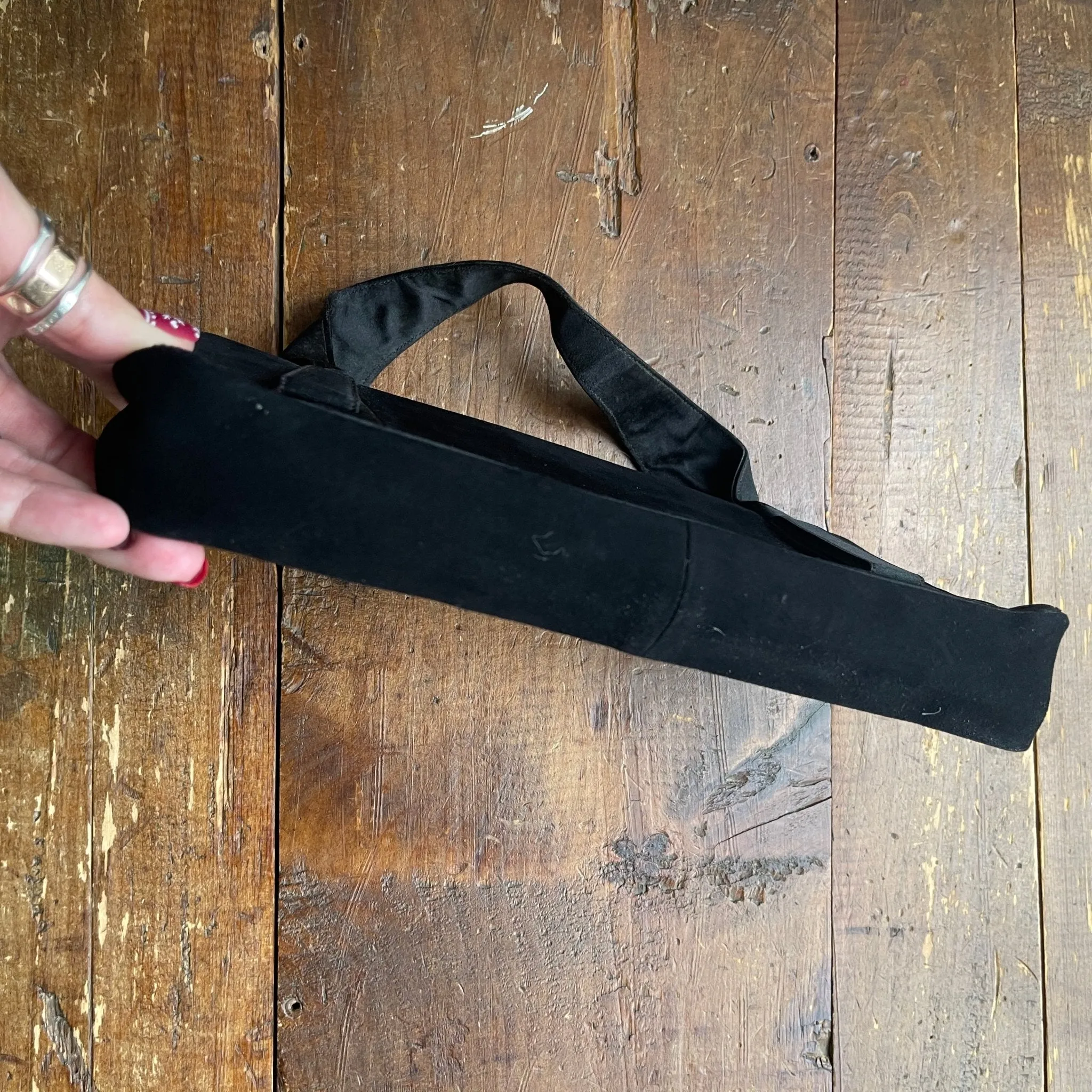 Vintage Black Perma Suede Clutch by Coblentz. Perfect Little Black Bag. Dressy Purse. 1960s Fashion.