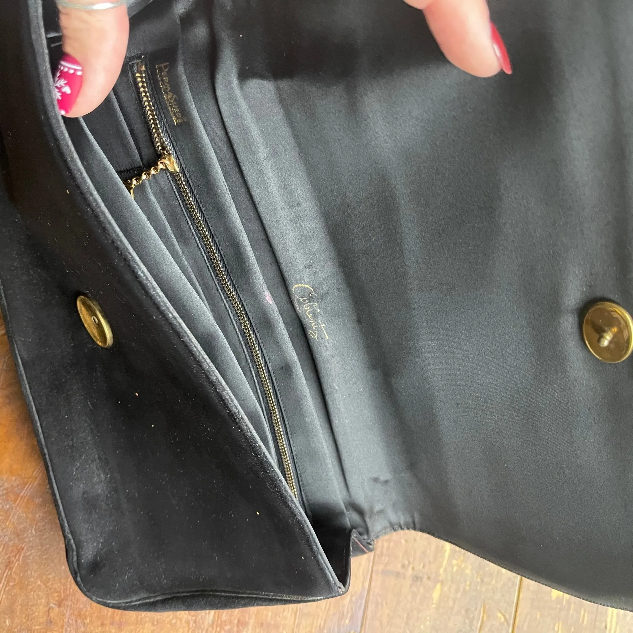 Vintage Black Perma Suede Clutch by Coblentz. Perfect Little Black Bag. Dressy Purse. 1960s Fashion.