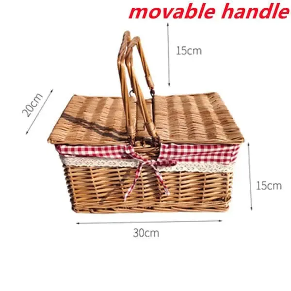 Wicker picnic basket and camping