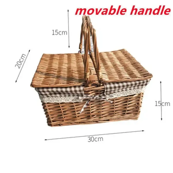 Wicker picnic basket and camping