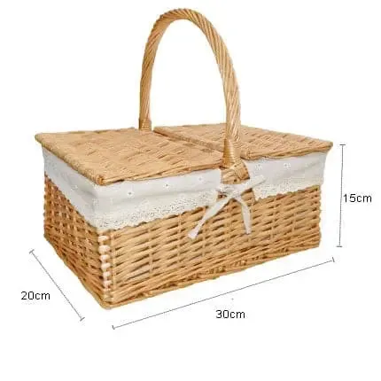 Wicker picnic basket and camping