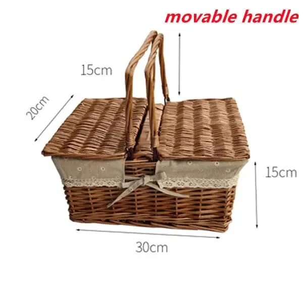 Wicker picnic basket and camping