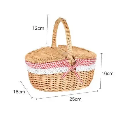 Wicker picnic basket and camping