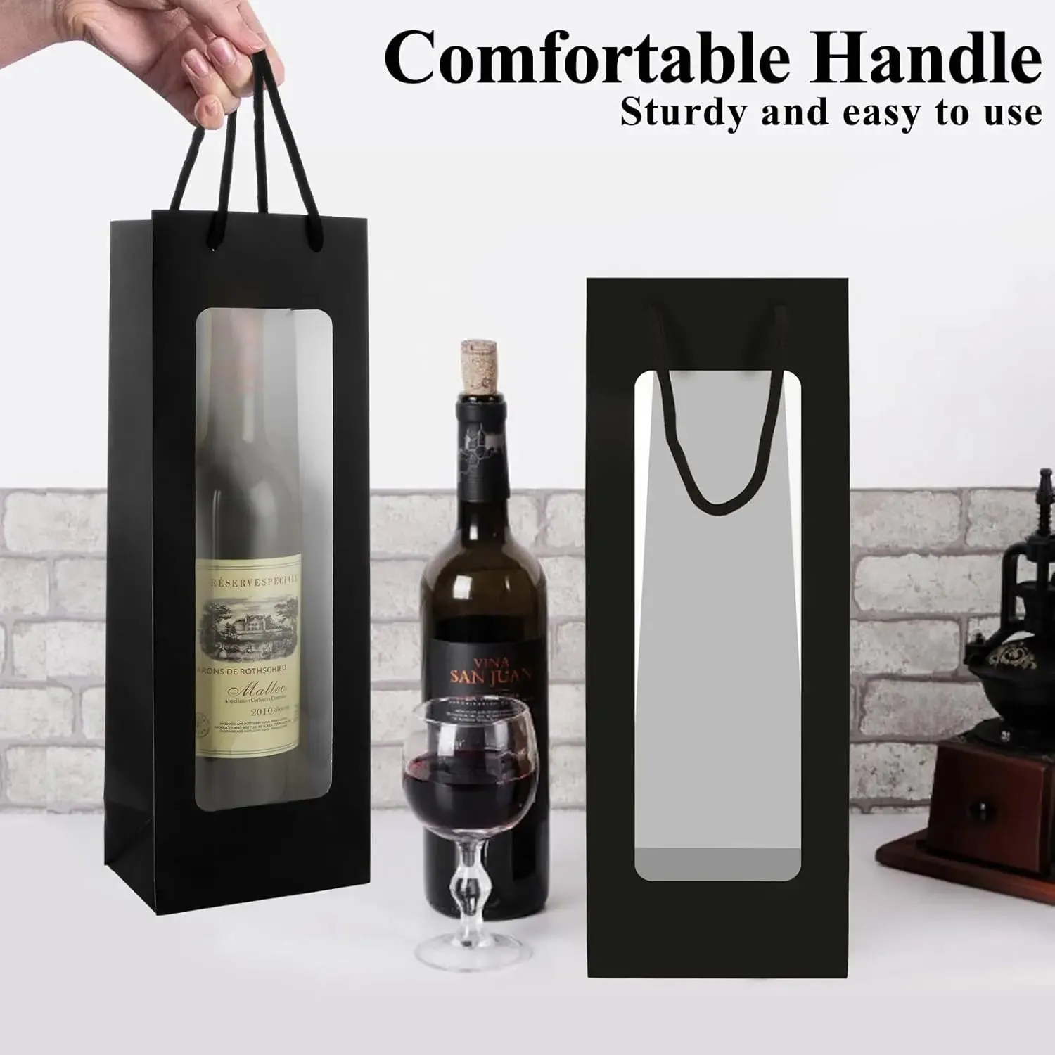 Wine Bottle Gift Bag with Window