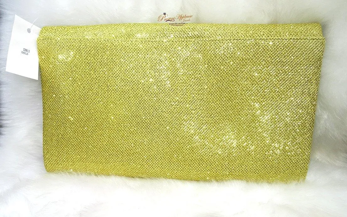 Women Envelope Clutch Bag gold sparkly clutch purse Wedding Evening Handbag