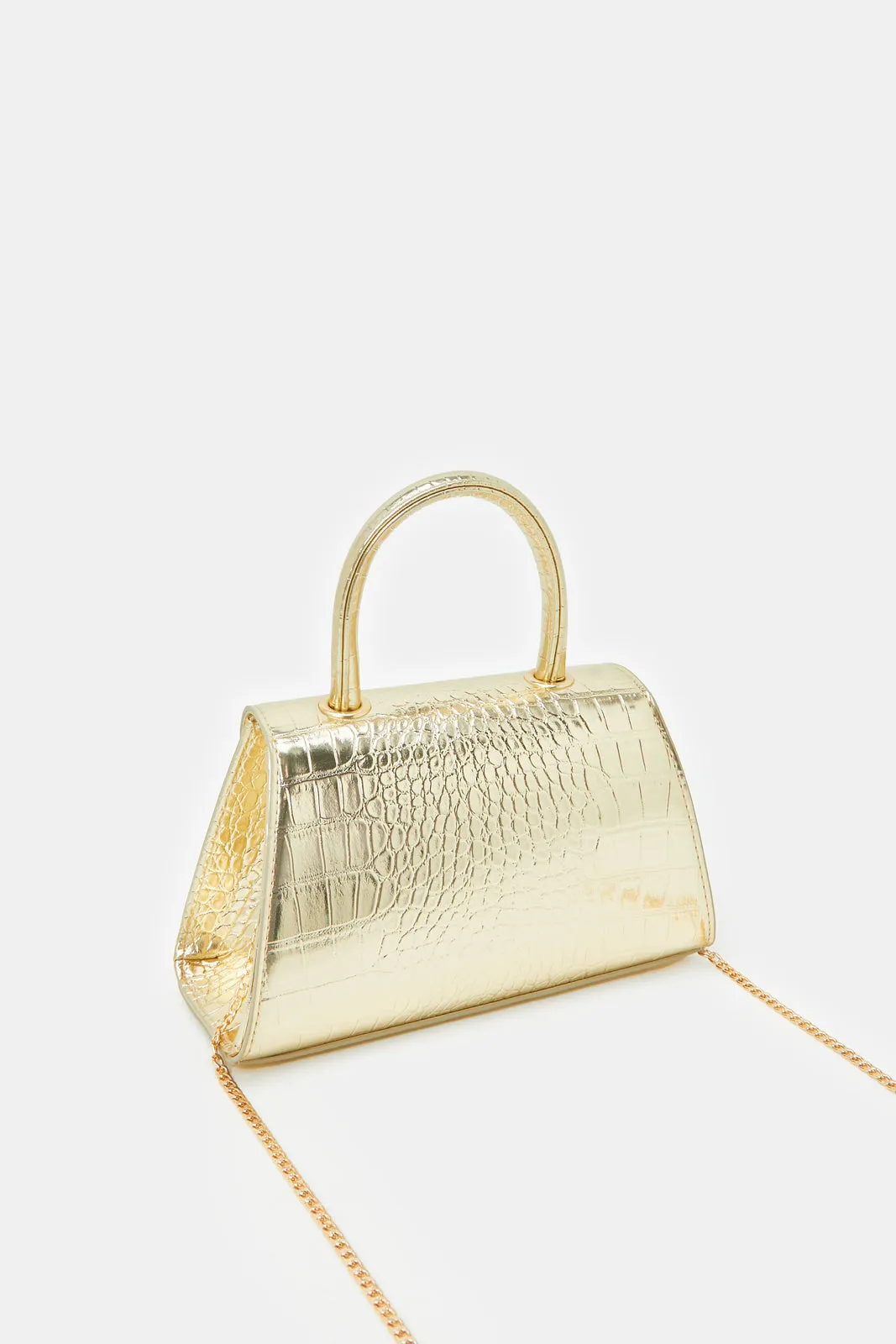 Women Gold Texture Evening Bag