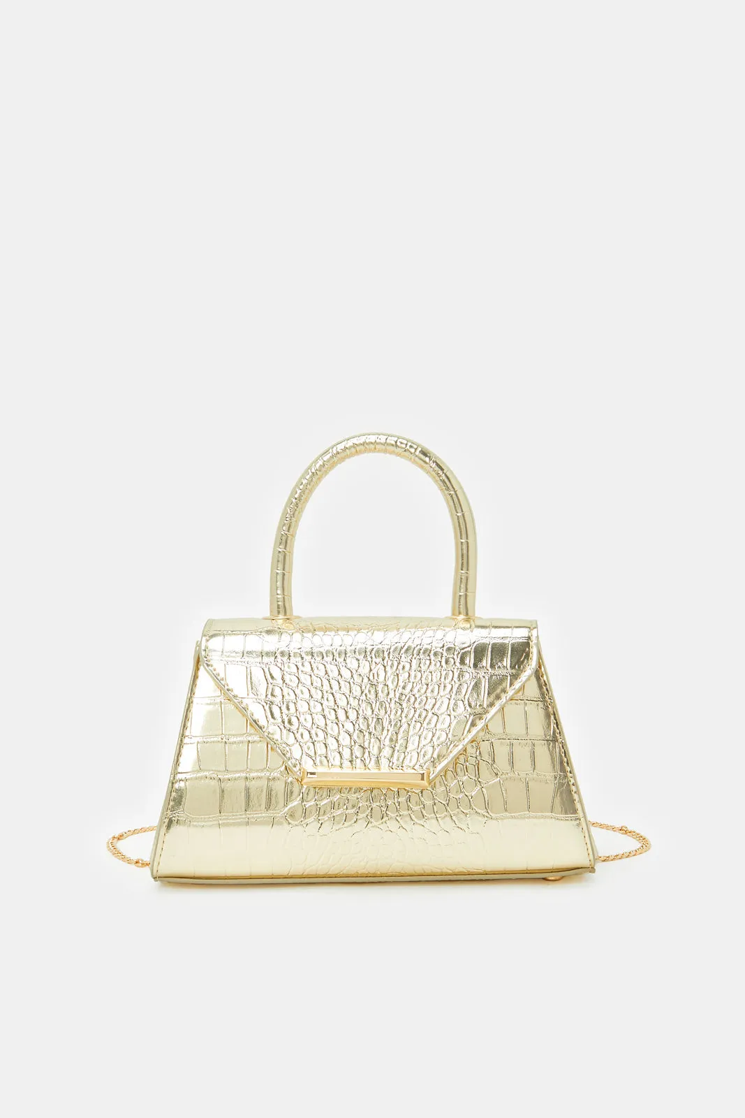 Women Gold Texture Evening Bag