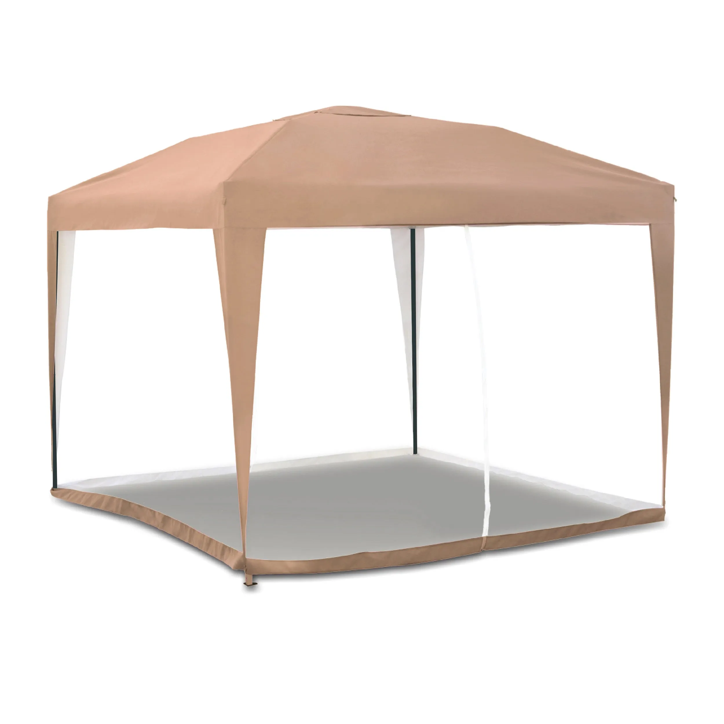 Xander Outdoor Beige 10ft x 10ft Pop Up Gazebo with Netting and Carry Bag