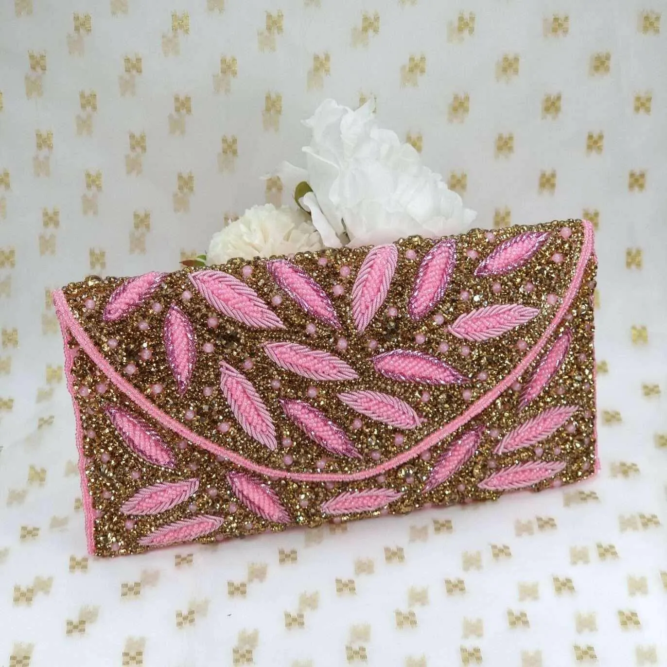 Zaina Bridal Clutch Pink