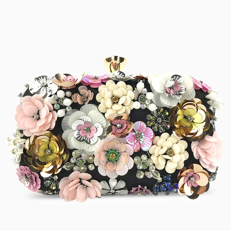 Zenaida Handmade Flower Beaded Clutch Bag