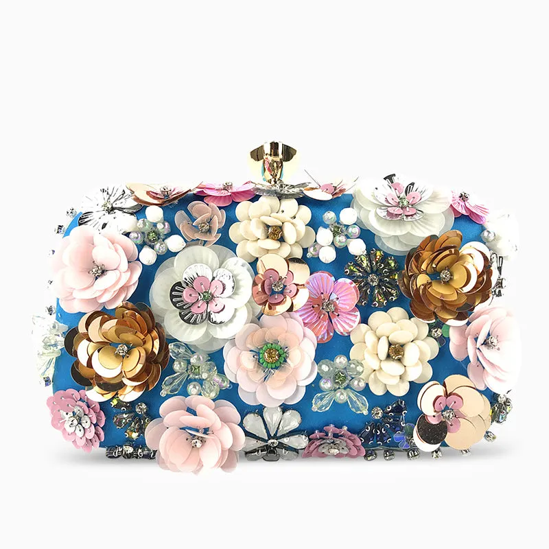 Zenaida Handmade Flower Beaded Clutch Bag