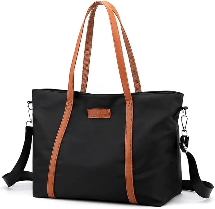 zhongningyifeng Tote Bag for Women Nylon 15.6 Inch Laptop Shoulder Handbag Purse for Travel Work